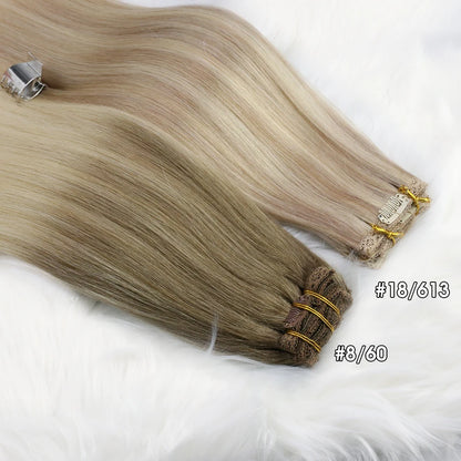 [16 Kleuren] Ugeat Clip in Haarextensions Menselijk Haar 14-22" Dubbele Weft Remy Haar Volledige Hoofd Clip in Extensions voor Vrouwen 7 Stuks