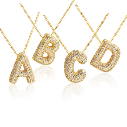 Prachtige Luxe Zirkon Kristal 26 Engelse Letters RVS Kettingen voor Vrouwen – Trendy Choker Ketting Sieraden Groothandel