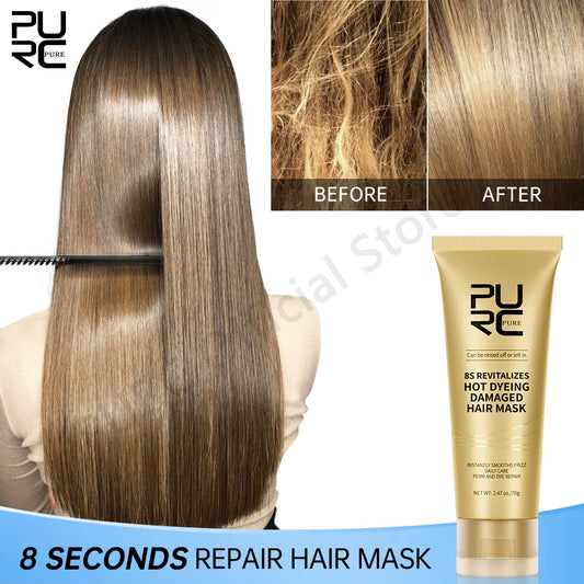 Revitaliseer je lokken met de PURC 8-seconden haarmasker - Professionele keratinetratatie voor glad, stijlvol en pluisvrij haar!