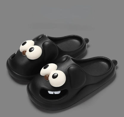Schattige Grote Oog Hond Tong Kus Slippers - Leuk en Comfortabel Cartoon-Stijl EVA Schoeisel voor Vrouwen