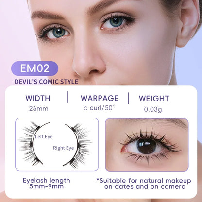 Magnetische Valse Wimpers - 4 stuks/1 paar van Eenvoudig Te Dragen, Zachte en Natuurlijke Quantum Magnet Oogmake-up met Applicator, Geen Lijm Nodig!