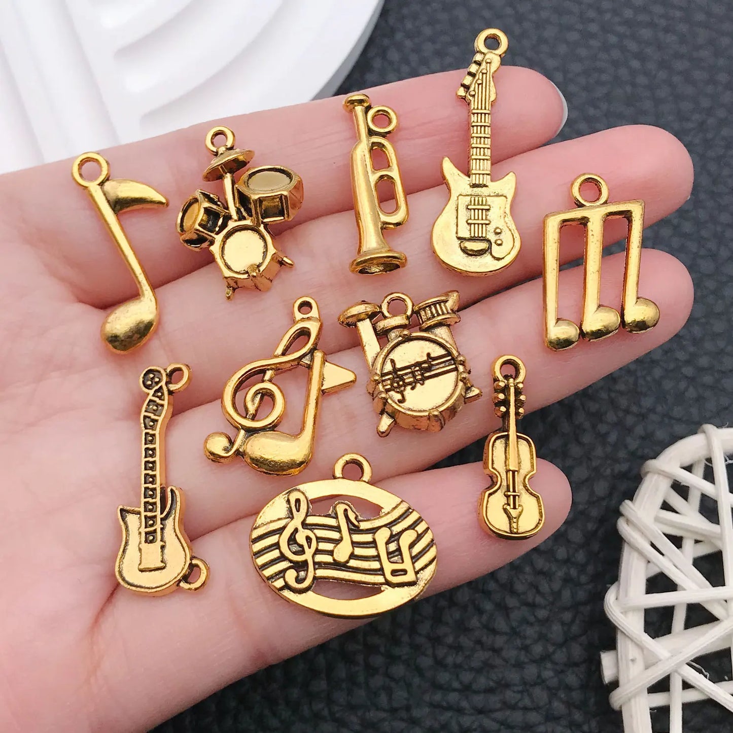 Music Charms for Jewelry Making Mixed Metal Notes Instruments DIY Earrings Necklaces Craft Supplies