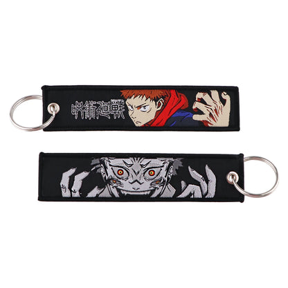 Stijlvolle Japanse Anime Geborduurde Sleutelhangers – Perfecte Sleuteltags voor Motorfietsen, Auto's en Rugzakken – Trendy Sleutelhanger Cadeaus voor Vrienden!