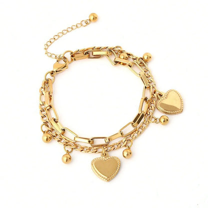Chique Vrouwen Meerlaags Stalen Bal Bonen Liefdesarmband - Perfect voor Reizen, Dates, Banketten, Feesten en Festivals - Ideaal Cadeau voor Elke Gelegenheid!