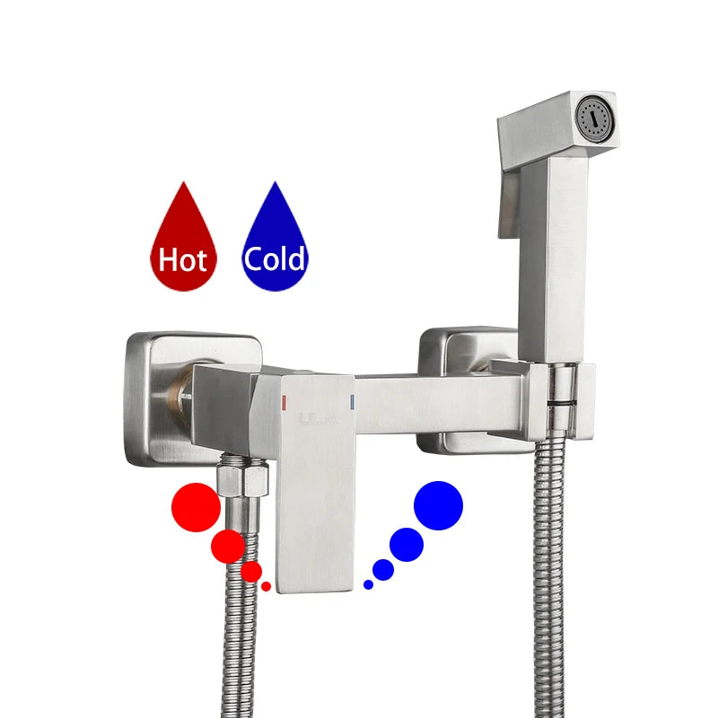 Premium ULA Geborstelde Bidetkraan Mixer - Stijlvolle Koud- en Warmwaterdouchesproeier voor de Ultieme Hygiëne-ervaring