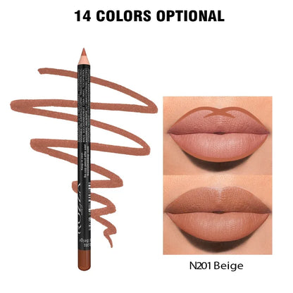 Vibrante 14-kleurige Nude Matte Lippenstift Pencil - Langdurig, Waterproof en Hoog Gepigmenteerde Lippenlijner voor Prachtige Lippenmake-up!