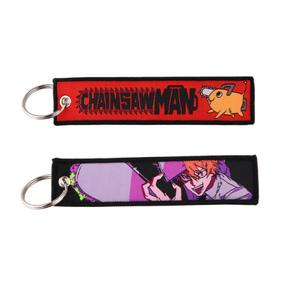 Stijlvolle Japanse Anime Geborduurde Sleutelhangers – Perfecte Sleuteltags voor Motorfietsen, Auto's en Rugzakken – Trendy Sleutelhanger Cadeaus voor Vrienden!