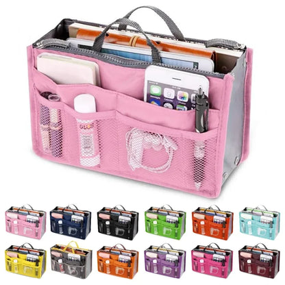 Stijlvolle Vrouwen Nylon Reis Cosmetica Organizer Tas - Vouwbaar Ontwerp met Ruime Capaciteit voor Make-up en Essentiële Items