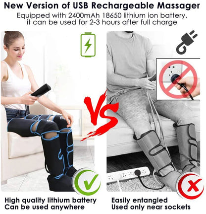 Ultieme Elektrische Spierontspanner voor de Benen - 6 Modes Luchtcompressie Herstellaarzen voor Lymfevrijgave, Voetvermoeidheidverlichting & Verzachtende Hitte Massagegerät