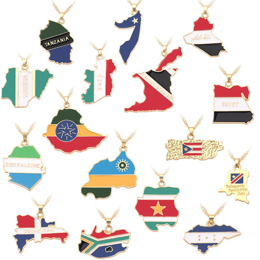 Stijlvolle SOMESOOR Afrikaanse nationale vlag ketting - Vier Nigeria, Ghana en Jamaica met hip-hop emaille hanger kettingjuwelen - Perfect cadeau voor vrouwen