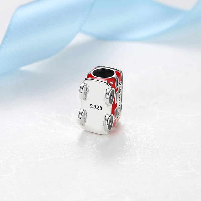 925 Sterling Silver London Bus Charm Bead