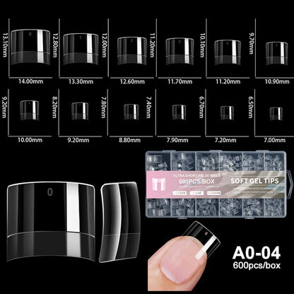 Elegante Amandel Franse Coffin Zachte Gel Nepvalse Nageltips - Volledige Bedekking Semi-Matte Extensions voor een Gepolijst Uiterlijk
