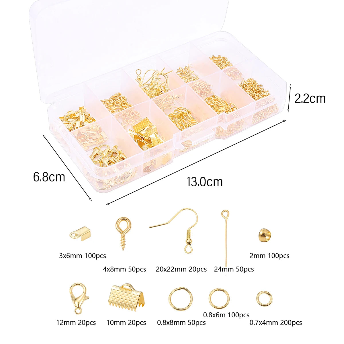 Schmuckzubehör Set 200 Teile mit Zange Verschlüsse Biegeringe für DIY Schmuckherstellung