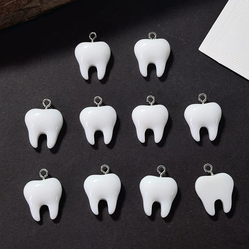 Cute Tooth Charms Resin Pendants for Jewelry Making DIY Earrings Necklaces Bracelets Craft Supplies