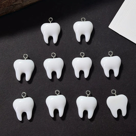 Cute Tooth Charms Resin Pendants for Jewelry Making DIY Earrings Necklaces Bracelets Craft Supplies