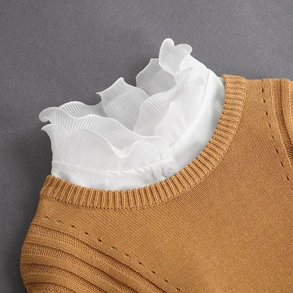 Chic 2024 Voorzijde Strik Witte Afneembare Kant Kraag voor Dames – Vintage Stijl Blouse Accessoire voor een Modebewuste Uiterlijk