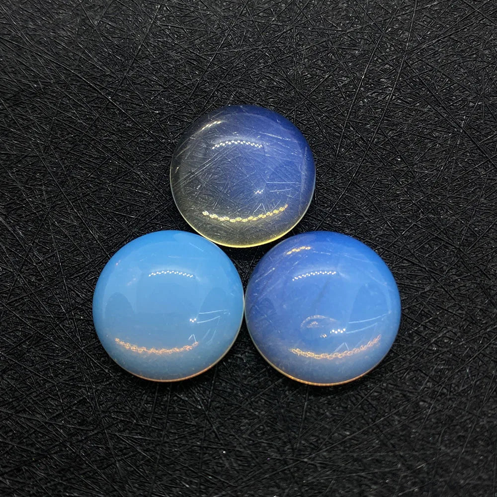 Round Natural Stone Cabochons 4-25mm Flat Back Gemstone Cabs 10pcs for Jewelry Making Rings Earrings Pendants