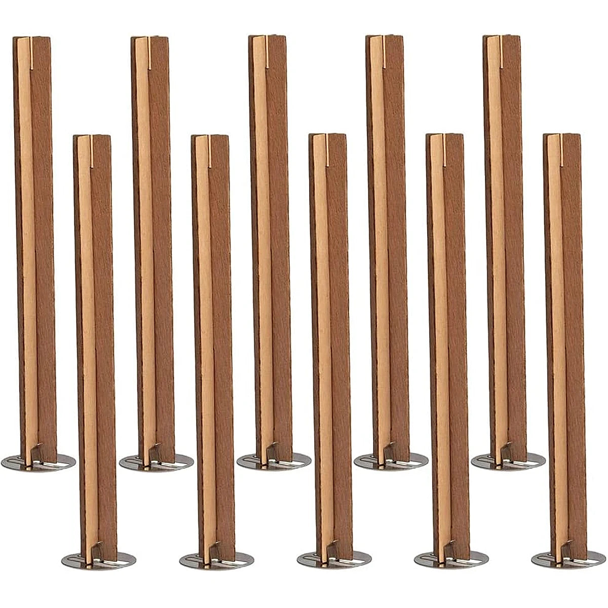 Cross Wooden Candle Wicks with Metal Clips Smokeless Wood Wick Cores for DIY Jar Candle Making