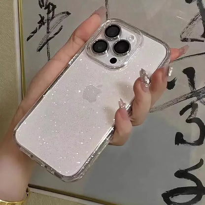 Glamoureuze Sprankelende Duidelijke Telefoonhoes voor iPhone 16, 15, 14, 13, 12, 11 Pro Max, X, XR, XS, 7, 8 Plus - Schokbestendig en Strak Zacht Hoesje