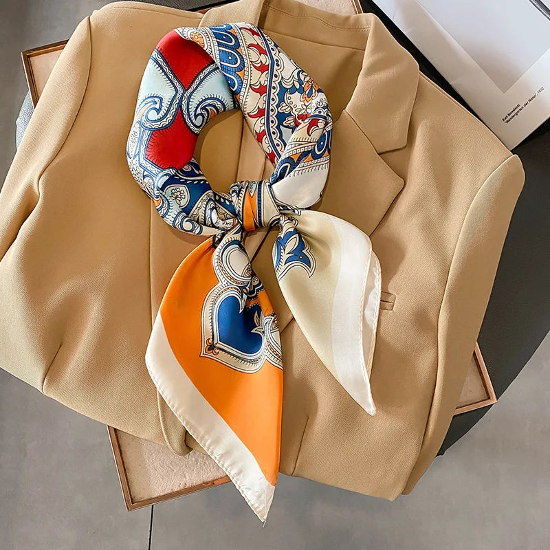 Chique 2023 Zijden Nek Sjaal met Elegante Paardenprint voor Vrouwen - Veelzijdige Vierkante Haarwraps, Foulards en Bandana Opties
