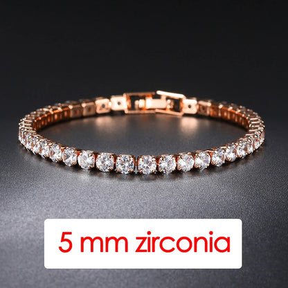 Trendy Vrouwen Tennisarmband met AAA+ Cubic Zirconia - Stijlvolle Zilveren Kristallen Ketting voor Tieners en Bruiloften - H086