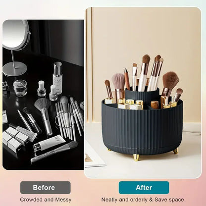 Draaibare 5-vaks Make-up Borstel Organizer – veelzijdige opbergoplossing voor jouw make-uptafel, bureau en badkamer!