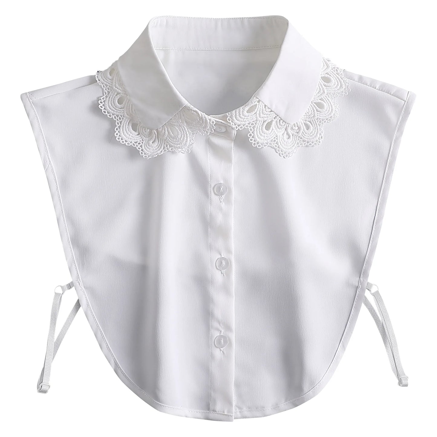Chic 2024 Voorzijde Strik Witte Afneembare Kant Kraag voor Dames – Vintage Stijl Blouse Accessoire voor een Modebewuste Uiterlijk