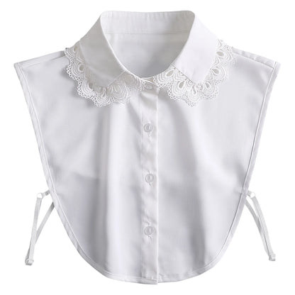 Chic 2024 Voorzijde Strik Witte Afneembare Kant Kraag voor Dames – Vintage Stijl Blouse Accessoire voor een Modebewuste Uiterlijk