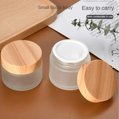 Elegante Navulbare Glazen Fles voor Oogcrème en Huidverzorging - Reisvriendelijke Afgesloten Dispenser & Cosmetica Pot Set