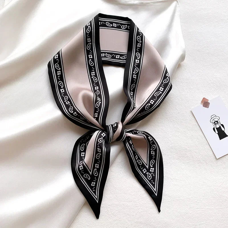 Trendy Floeiende Satijnen Zijde Haar Riem Sjaal voor Vrouwen – Stijlvolle Nekstrik, Tas Sjaal en Skinny Haarband – 2024 Collectie