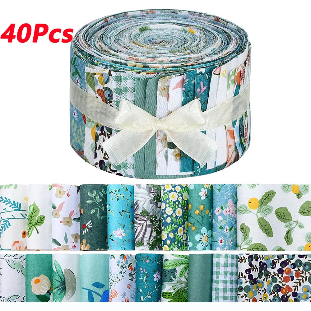 40pcs Cotton Fabric Squares Patchwork Quilting Sewing Craft Fabric Bundle DIY Scrapbook Needlework Cloth