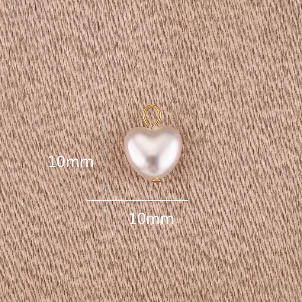 Imitation Pearl Charms for Jewelry Making Heart Round Pendants DIY Earrings Necklaces Craft Supplies
