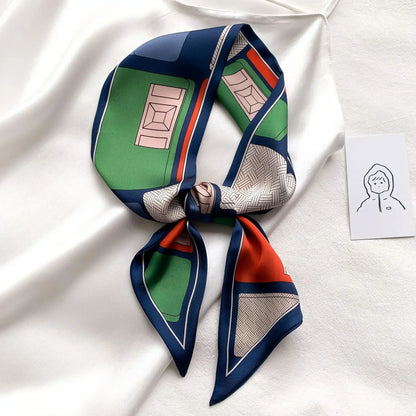 Trendy Floeiende Satijnen Zijde Haar Riem Sjaal voor Vrouwen – Stijlvolle Nekstrik, Tas Sjaal en Skinny Haarband – 2024 Collectie