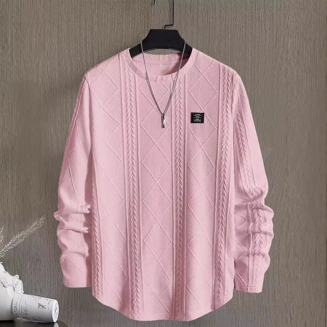 Trendy Heren Ronde Hals Sweatshirt voor Herfst en Winter - Stijlvolle Lettercollage Casual Pullover