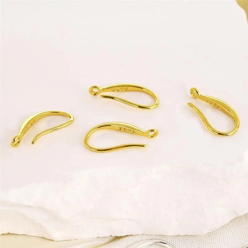 Ohrring Haken glatt 20 Stück vergoldet versilbert Ohrhaken für DIY Schmuckherstellung