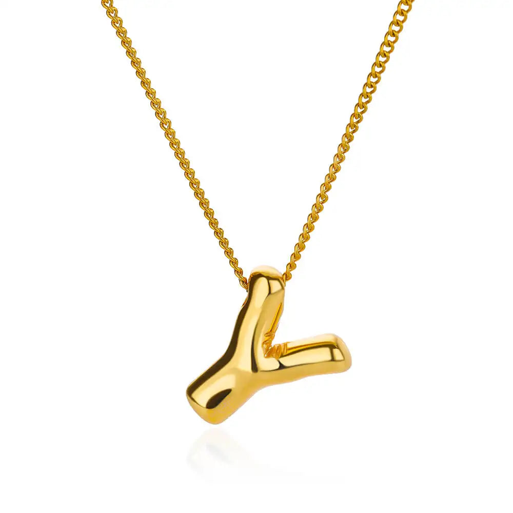 Stijlvolle Chunky Initial Hangertjes Kettingen voor Vrouwen - Gouden RVS A tot Z Bedels, Waterdichte Sieraden Perfect als Verjaardagscadeaus!