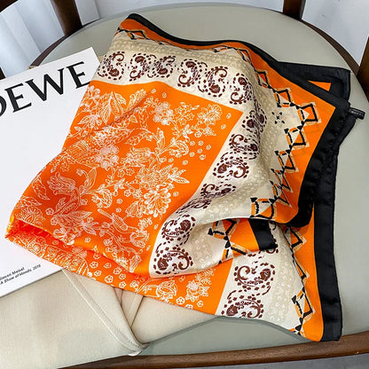 Chique 2023 Zijden Nek Sjaal met Elegante Paardenprint voor Vrouwen - Veelzijdige Vierkante Haarwraps, Foulards en Bandana Opties