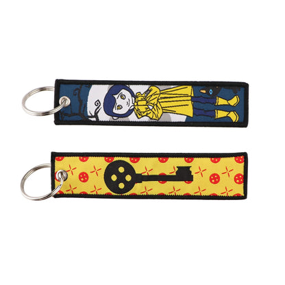 Stijlvolle Japanse Anime Geborduurde Sleutelhangers – Perfecte Sleuteltags voor Motorfietsen, Auto's en Rugzakken – Trendy Sleutelhanger Cadeaus voor Vrienden!