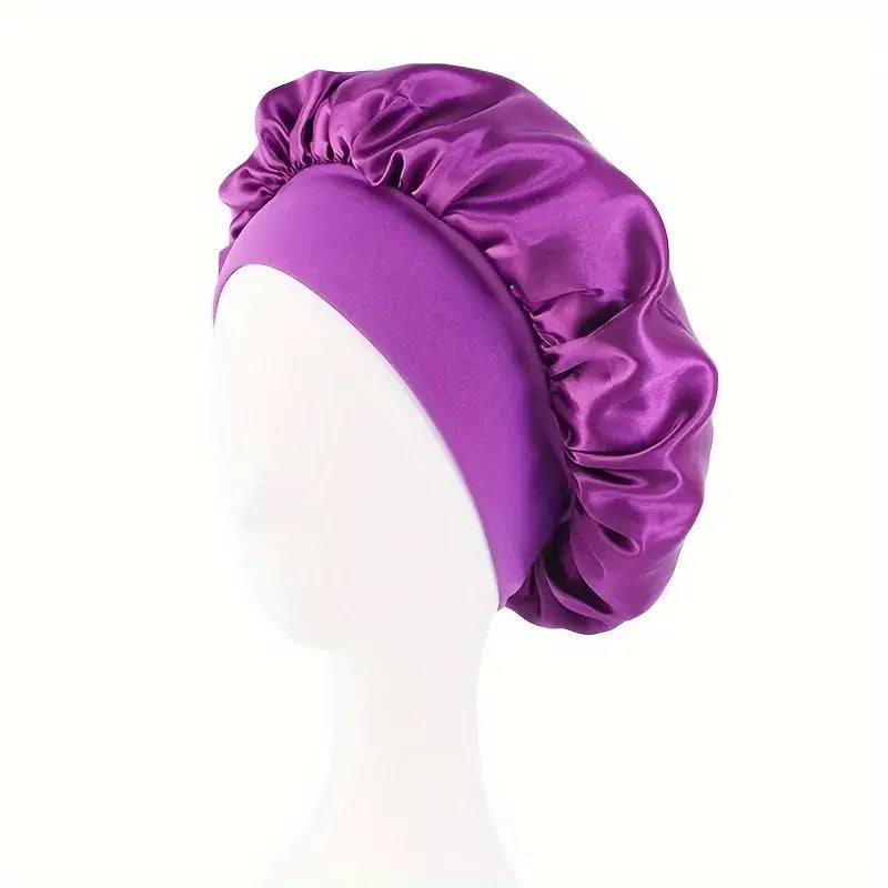 Satin Bonnet Silk Hair Bonnet Sleeping Sleep Bonnets Large Wide Soft Band for Curly Hair Braids Women's Night Cap for Hair Care