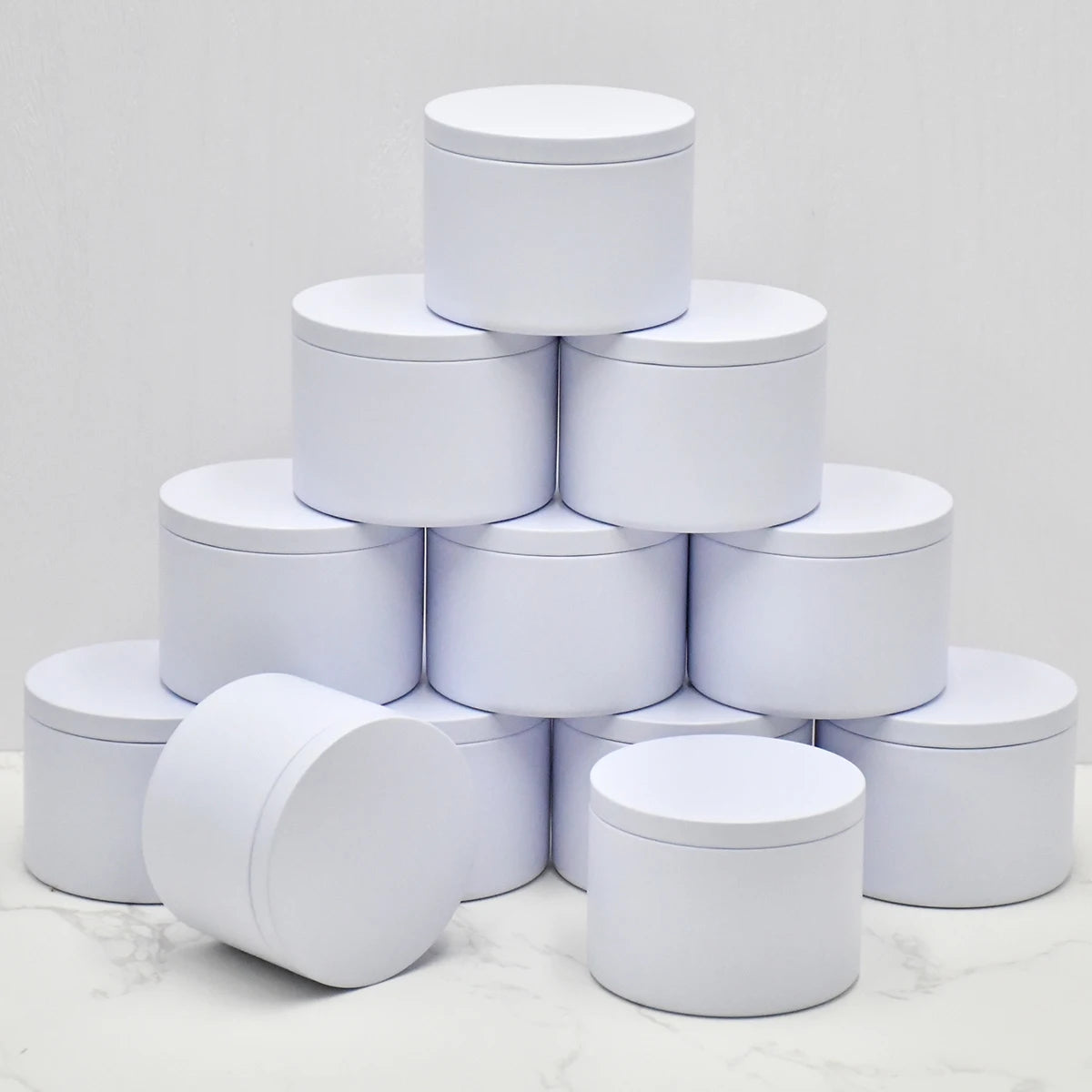 4oz Candle Tins with Wooden Lids | Empty Metal Candle Jars for Candle Making | Black White Green Purple Containers