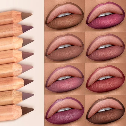 Matte Nude Bruine Lippenpotlood - Waterdicht & Gemakkelijk aan te Brengen, Niet-Plakkerig Lippen Contour Gereedschap voor Perfecte Lippen