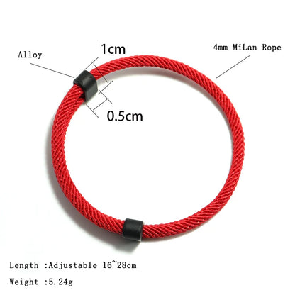 Stijlvolle Verstelbare Rode Draad Armband voor Stellen - Perfect voor Lovers, Minimalisten, Yoga- en Meditatie Enthousiastelingen