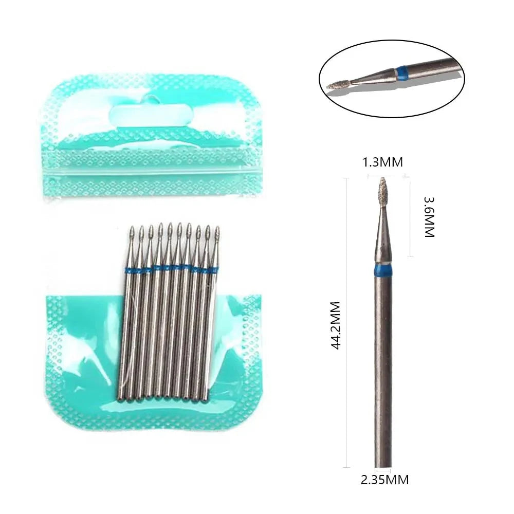 Ultimate 10-delige Diamanten Vijl Bit Set voor Perfecte Manicure & Pedicure met Elektrische Machine - Inclusief Borstel en Freesgereedschap