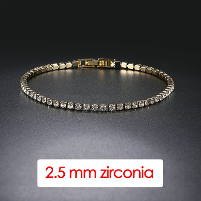 Trendy Vrouwen Tennisarmband met AAA+ Cubic Zirconia - Stijlvolle Zilveren Kristallen Ketting voor Tieners en Bruiloften - H086
