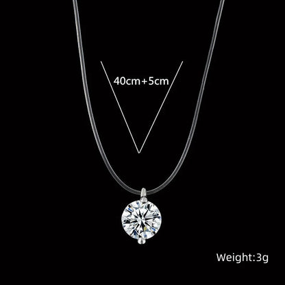 Glamoureuze Transparante Vistrap Vrouwen Chokers met Sprankelende Kristallen Ballen Hangers – Elegante Bruiloft Hals Sieraden en Stijlvolle Accessoires