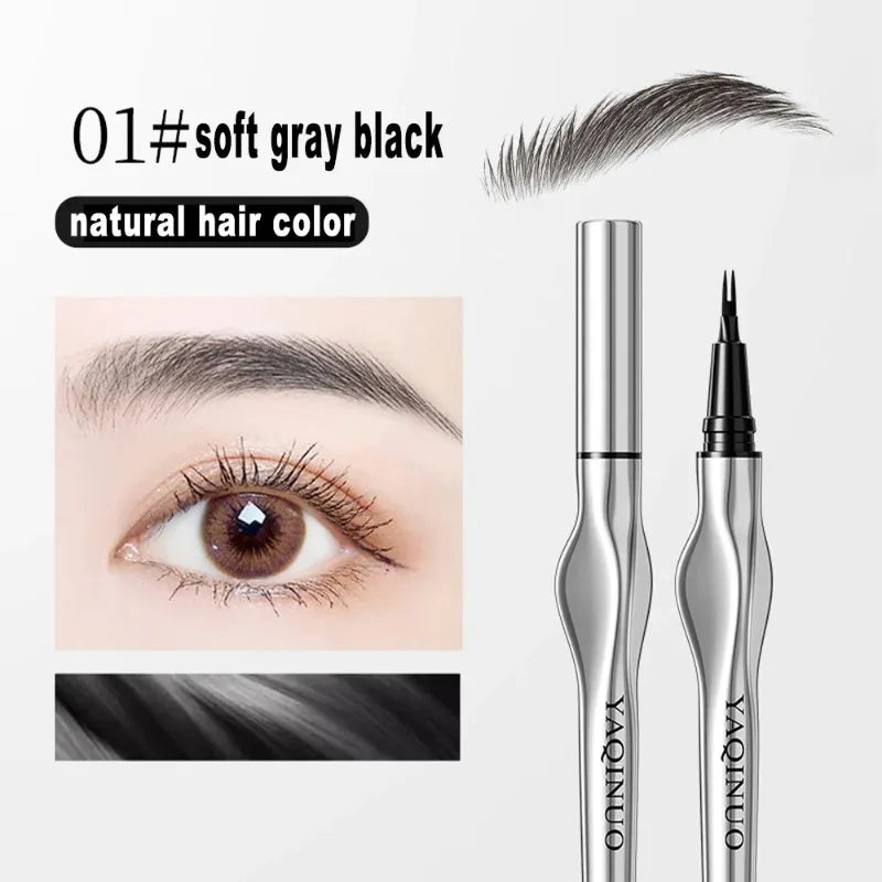 2Points Langdurige Oogpotlood - Eenvoudige Grip, Waterproof Vloeibare Formule voor Nauwkeurige Wenkbrauwen | Koreaanse Make-up Essentie