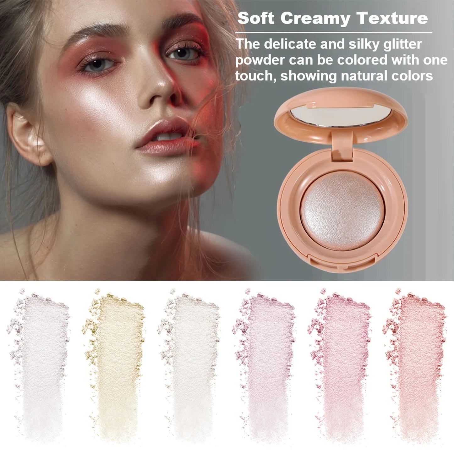 Stralende Glow Highlighter Palette, Luminous Pearl Shimmer Finish, Zijdeachtige Gebakken Poeder voor een Natuurlijke Glans