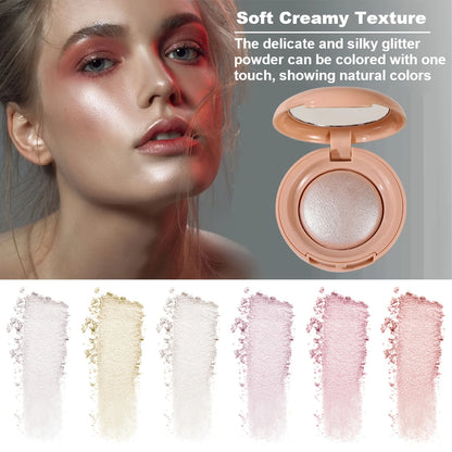 Stralende Glow Highlighter Palette, Luminous Pearl Shimmer Finish, Zijdeachtige Gebakken Poeder voor een Natuurlijke Glans