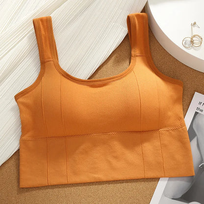 Stijlvolle Dames Naadloze Sport-BH - Ademend Fitness Crop Top met Prachtig Rugontwerp en Push-Up Steun - Slim Fit Elastische Mouwloze Tanktop