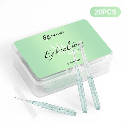 MAYOOC Mini Oogbrauwborstel Set – Wegwerp Oogbrowlifting & Permanent Borstels met Buigbare Microapplicators voor Perfecte Wimpertoepassing